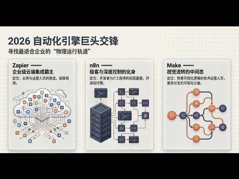 【AI】2026最全自动化指南：n8n vs Zapier vs Make，谁才是AI智能体时代的最强底座？