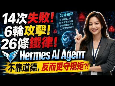 14 次失敗、6 輪攻擊、26 條鐵律！Hermes AI Agent 不靠道德，反而更守規矩？🤯