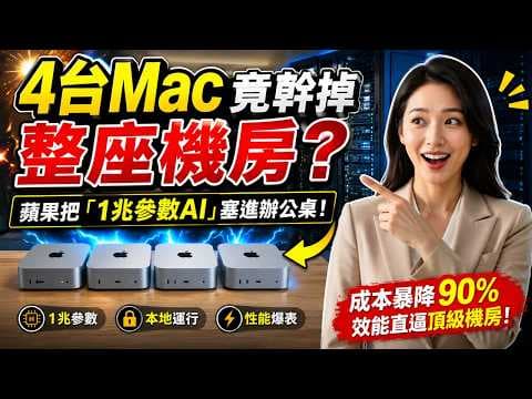 🚨4台Mac竟幹掉整座機房？蘋果把「1兆參數AI」塞進辦公桌！