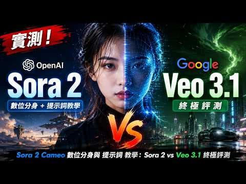 openai sora 2 實測！Sora 2 Cameo 數位分身與 提示詞 教學：Sora 2 vs Veo 3.1 終極評測