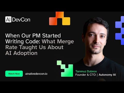 Tammuz Dubnov - When Our PM Started Writing Code: What Merge Rate Taught Us About AI Adoption - AI N