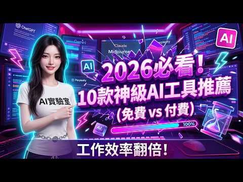 2026必看！10款神級AI工具推薦（免費vs付費）工作效率翻倍！