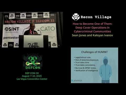 DEF CON 33 Recon Village - How to Become One of Them: Deep Cover Ops - Sean Jones, Kaloyan Ivanov