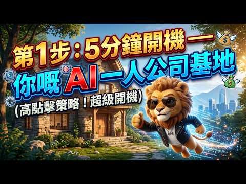 【廣東話】第1步：5分鐘開機 —— 你嘅 AI 一人公司基地#AI #人工智能 #AI創業 #AI一人公司 #AI變現 #AI賺錢 #AI自動化 #自動化工作流  #ChatGPT  #龍蝦