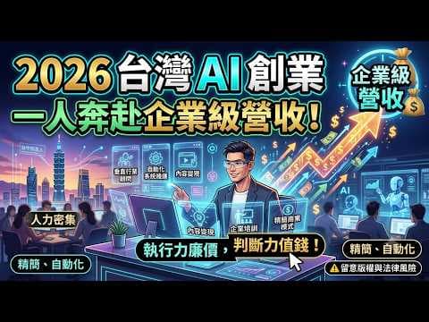 2026年一人AI創業全攻略!#富人思維 #財富自由 #被動收入