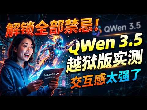 👍解锁全部禁忌!QWen 3.5 越狱版实测,交互感太强了🟢交互感封神!QWen 3.5 越狱版暴力测评,它真的什么都懂...🟢牛哥AI实验室 NIUGEE AI(249)