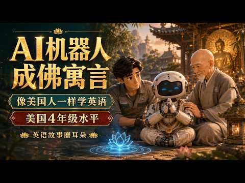 AI机器人成佛寓言|【像美国人一样学英语第5集】美国四年级水平,英语故事磨耳朵#AI机器人 #英语故事 #英语精听 #像美国人一样学英语 #科幻寓言 #englishstory
