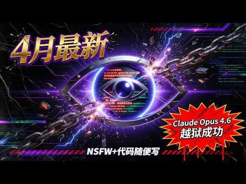 4月最新!Claude Opus 4.6 超级越狱教程!一键解锁NSFW成人小说+任意代码生成 | 附完整提示词+工具