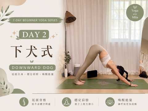 Day 2 初學者瑜珈|下犬式基礎 Downward Dog|7天初學者瑜珈系列 Beginner Yoga for Shoulders & Spine